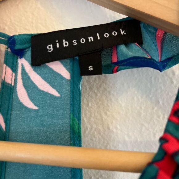 Gibsonlook Teal Palm Print Maxi Dress - Picture 6 of 6